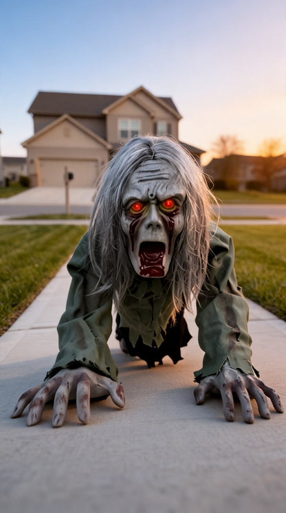 Realistic Sound-Activated Halloween Zombie Prop